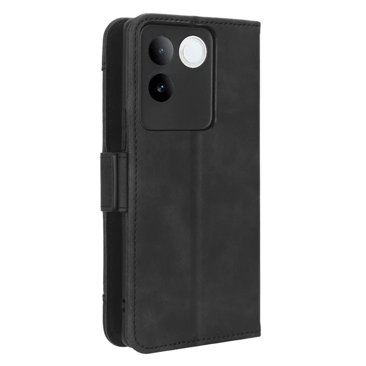 For vivo S17e 5G PU Leather Wallet Multiple Card Slots Folio Flip Case Stand Phone Cover - Negro