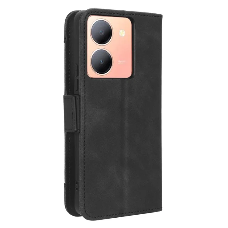 Para vivo Y36 4G (Global) / Y36 5G (Global) / Y78 5G (China) / Y78m 5G / Y27 5G / Y27s 4G / Y77t 5G / Y78 5G Slots Múltiplos Caso de Couro - Preto