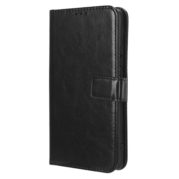 Для Oppo Reno10 Pro+ 5G Crazy Horse Texture TPU + PU Leather Case Wallet Cell Phone Stand Cover - Чёрный