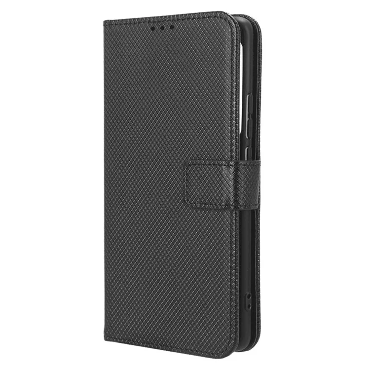 Für Oppo Reno10 Pro+ 5G Handy-Hülle Ständer Geldbörse Diamant-Textur PU-Leder Handyhülle - Schwarz