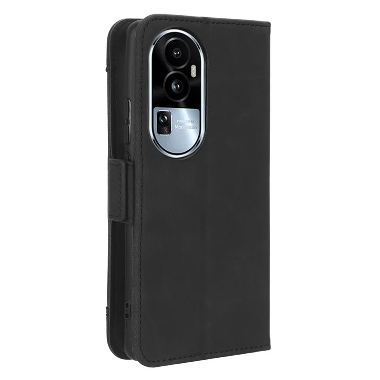 Für Oppo Reno10 Pro+ 5G Anti-Kratzer PU-Leder-Brieftasche mit mehreren Kartenfächern, Klapphülle, Ständer, Handyhülle - Schwarz