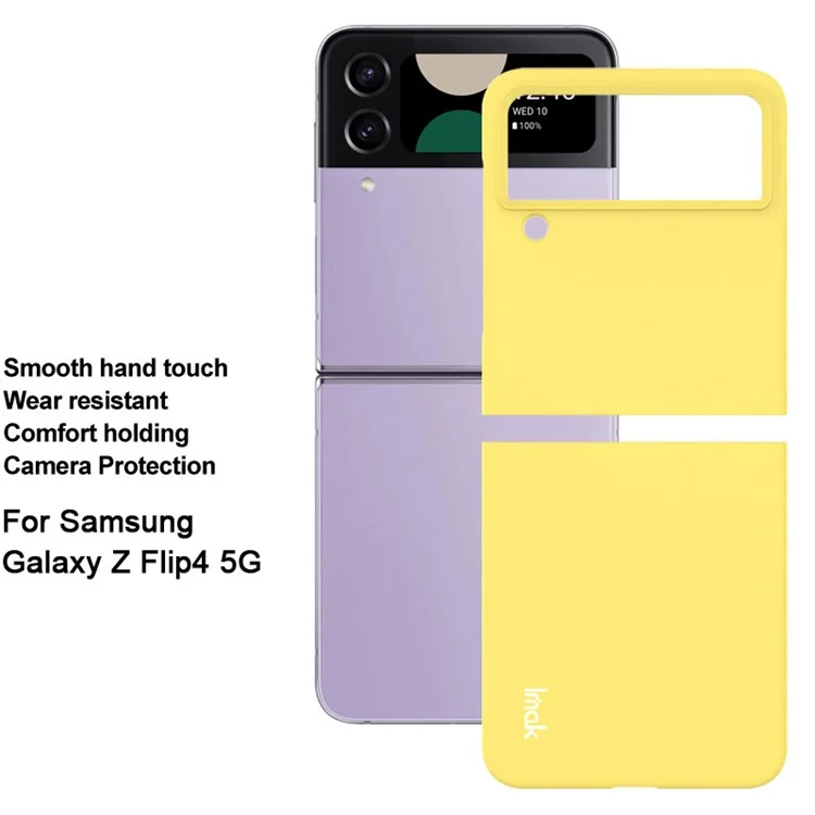 IMAK JS-2 Serie Für Samsung Galaxy Z Flip4 5G Bunte Hartschale Anti-Drop PC Handyhülle - Gelb