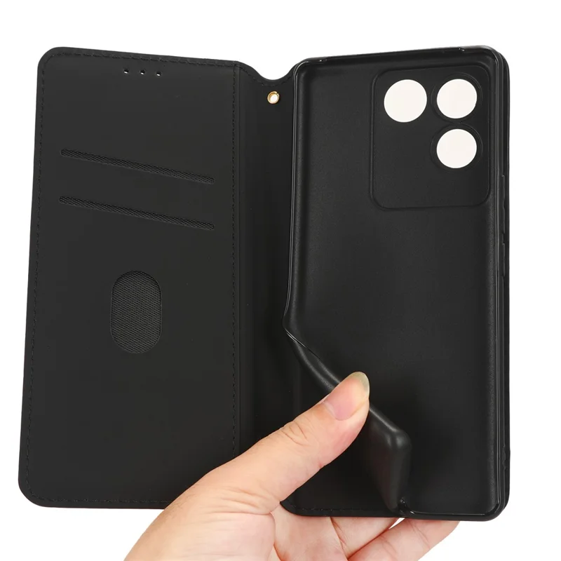 Para vivo S17e 5G PU Leather Stand Case Shockproof Rhombus Imprinted Phone Cover - Black