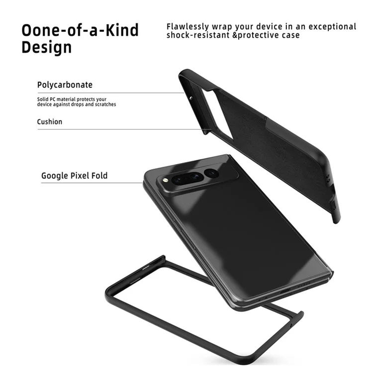 Para Google Pixel Fold Funda de teléfono de piel de PU + PC Textura de rombos Impresa Protección de bisagra - Morado