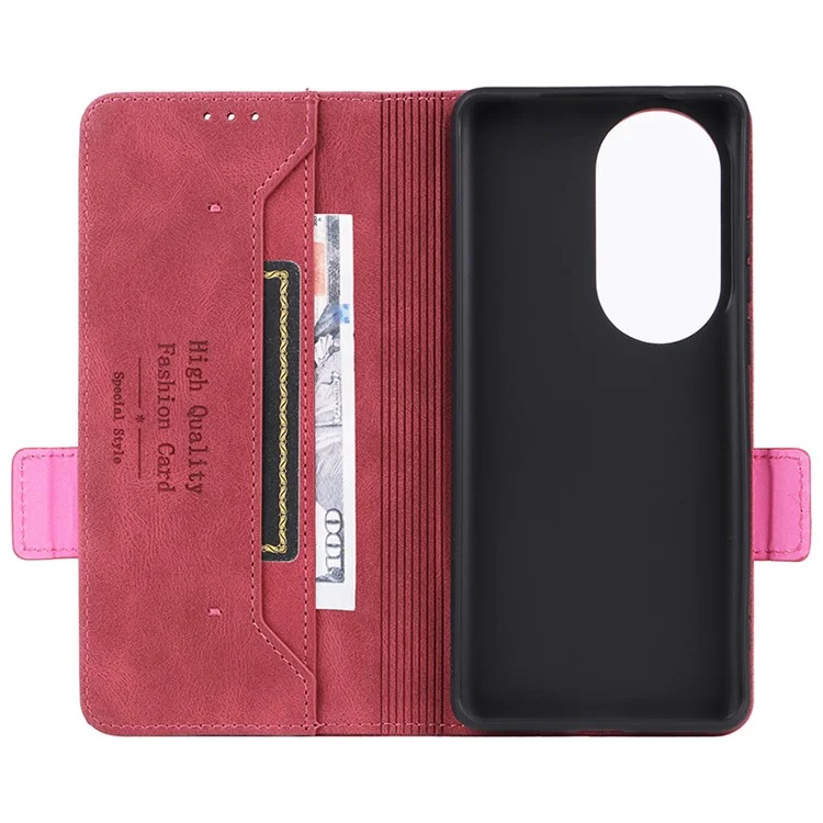 Für Oppo Reno10 Pro+ 5G Hardware Dekor Brieftasche Handyhülle PU-Leder Flip Ständer Cover - Rose