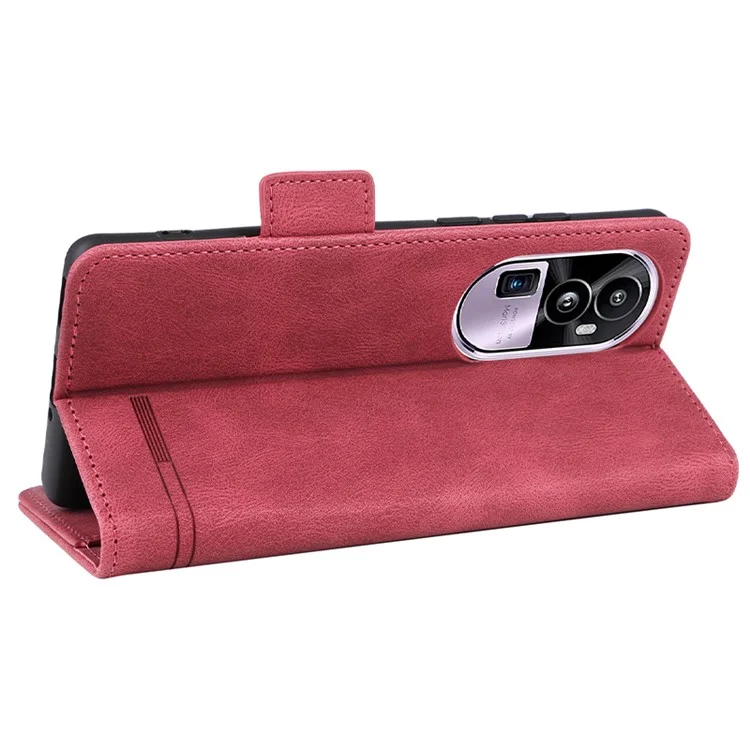 Für Oppo Reno10 Pro+ 5G Hardware Dekor Brieftasche Handyhülle PU-Leder Flip Ständer Cover - Rose