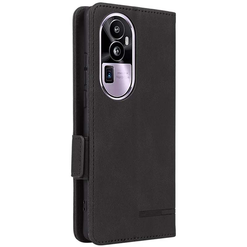 For Oppo Reno10 Pro+ 5G Hardware Decor Wallet Phone Case PU Leather Flip Stand Cover - Black