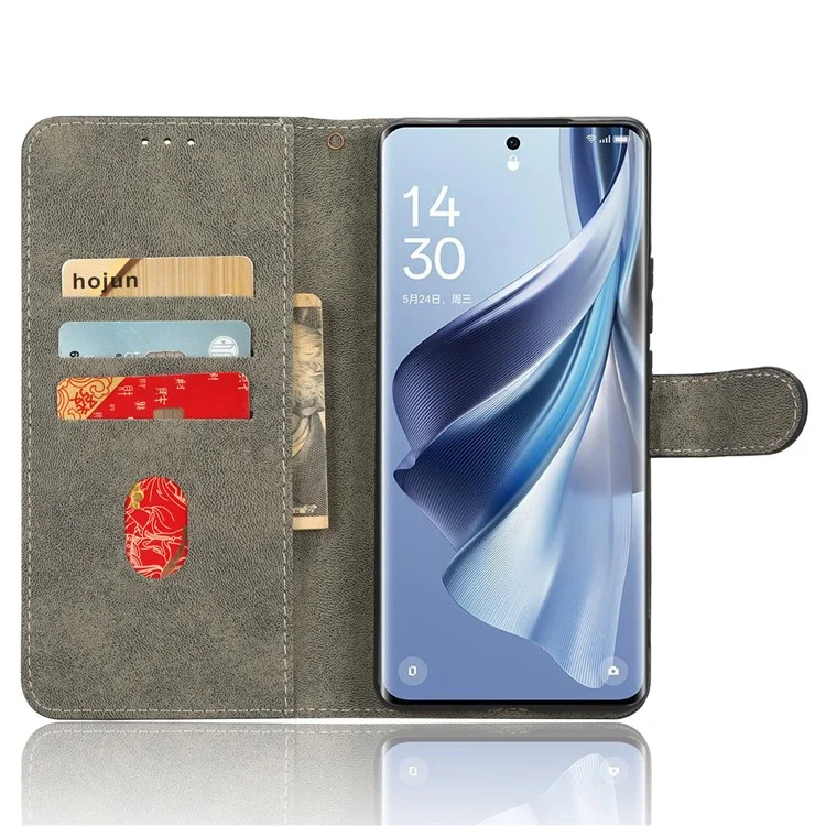 Für Oppo Reno10 Pro+ 5G Fall Proof Wallet Cover RFID Blocking PU Leder Stand Handyhülle - Schwarz