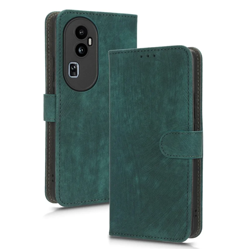For Oppo Reno10 Pro+ 5G Fall Proof Wallet Cover RFID Blocking PU Leather Stand Phone Case - Green