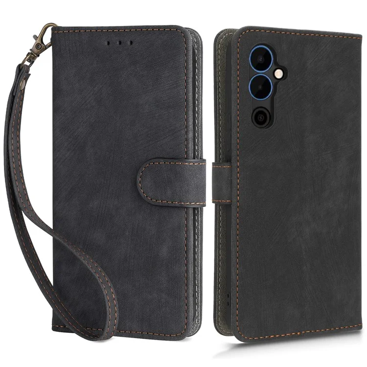 Custodia in pelle PU con copertura per portafoglio per TECNO Pova Neo 2 4G LG6n, con blocco RFID, supporto - Nero