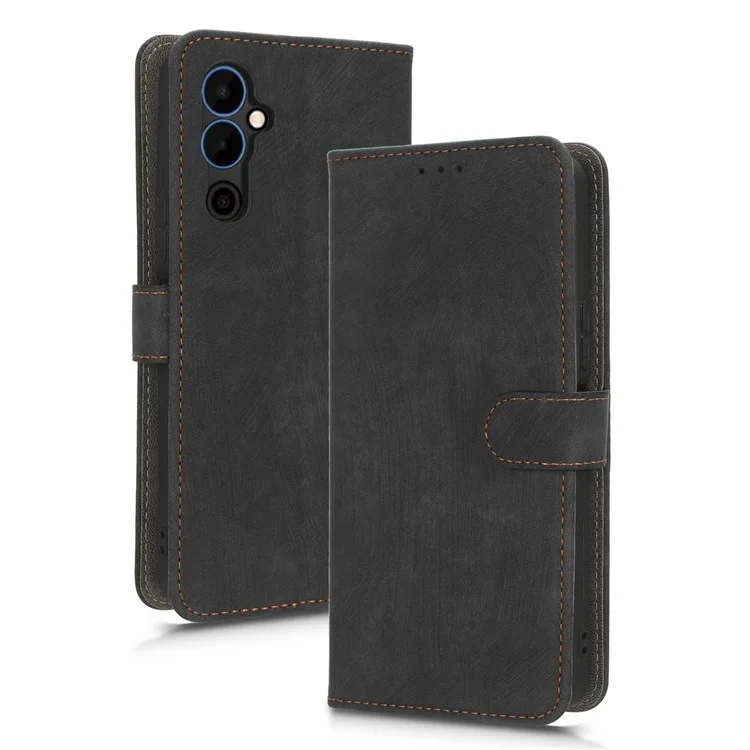 Custodia in pelle PU con copertura per portafoglio per TECNO Pova Neo 2 4G LG6n, con blocco RFID, supporto - Nero