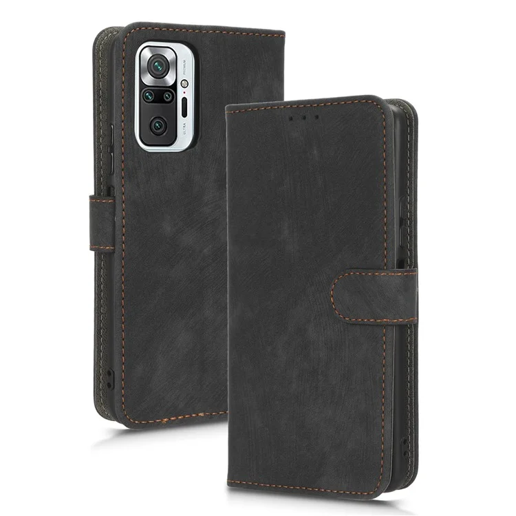 For Xiaomi Redmi Note 10 Pro 4G (Global) / (India) / Note 10 Pro Max 4G RFID Blocking PU Leather Stand Case Phone Wallet Cover - Black