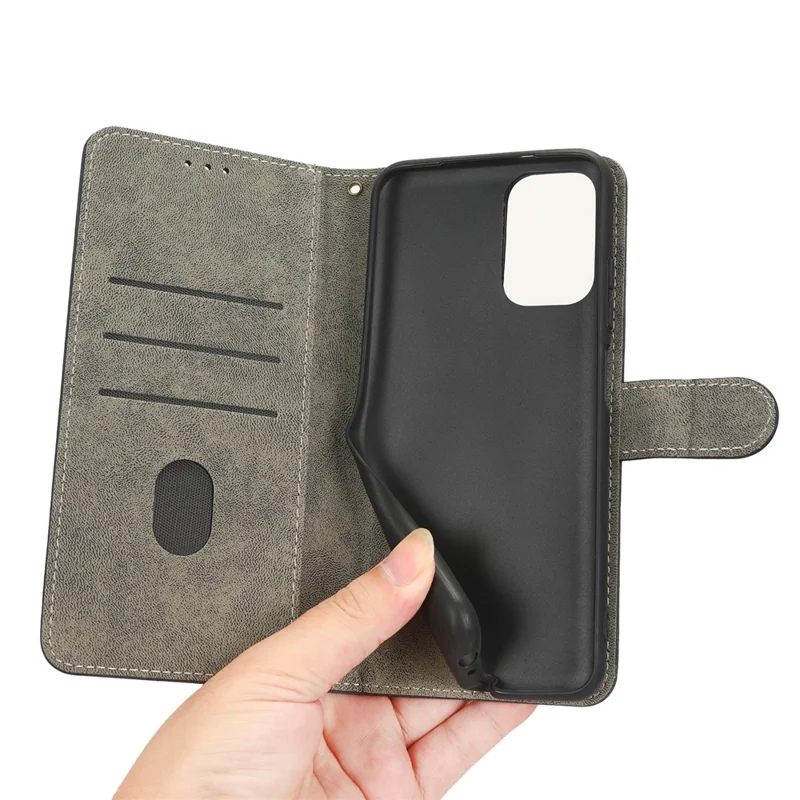 For Xiaomi Poco M5s 4G / Redmi Note 10 4G / Note 10S 4G / Note 11 SE (India) 4G RFID Blocking Mobile Phone PU Leather Stand Case Wallet Cover - Purple