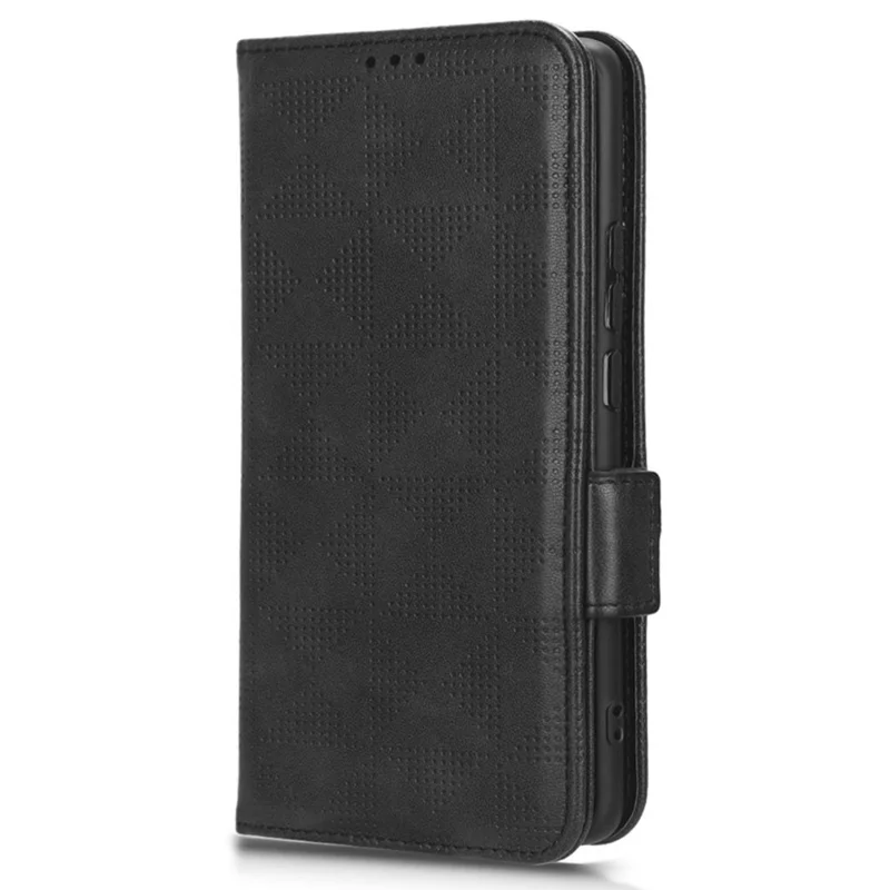 Für Oppo Reno10 Pro+ 5G PU-Leder-Brieftaschen-Handyhülle mit geprägtem Dreieck-Anti-Drop-Standfuß - Schwarz