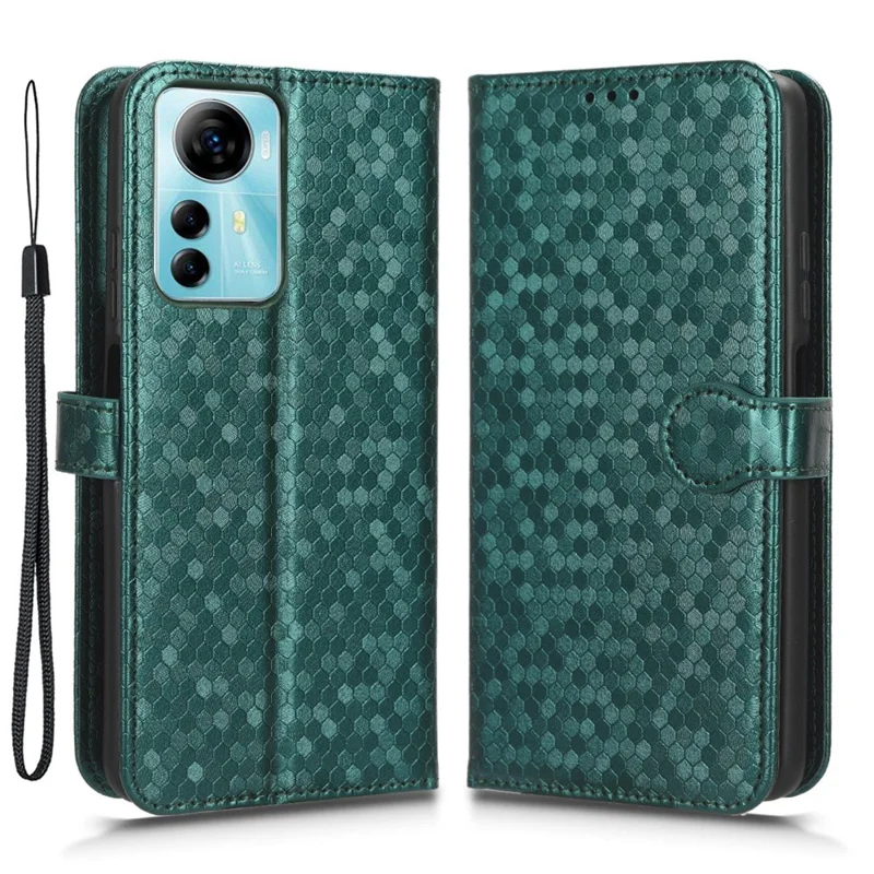 Futera na telefon komórkowy ZTE Blade V41 Smart, futerał z kółkami z imitacji skóry PU z portfelem i podstawką - zielony