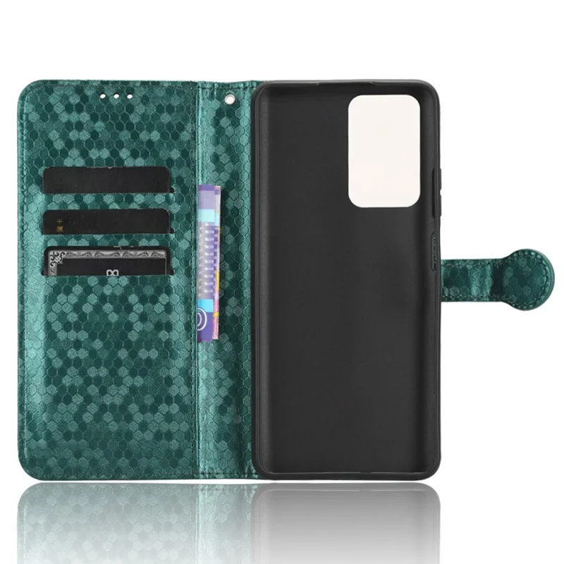 Futera na telefon komórkowy ZTE Blade V41 Smart, futerał z kółkami z imitacji skóry PU z portfelem i podstawką - zielony