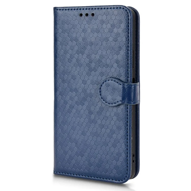 Phone Case for Sony Xperia 10 V , PU Leather Wallet Stand Dot Imprinted Phone Cover - Dark Blue