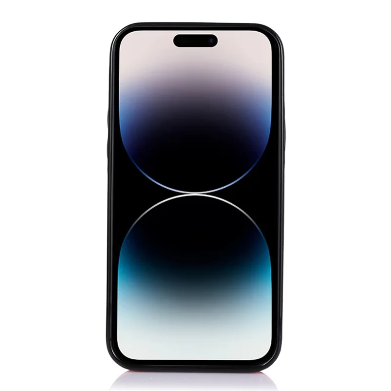 For iPhone 14 Pro Crazy Horse Texture Card Holder Kickstand Cover Leather Coated TPU Phone Case - Black