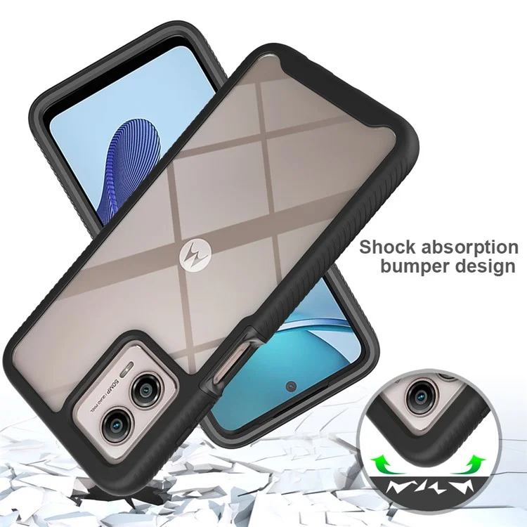 Custodia per telefono per Motorola Moto G53 5G, custodia per telefono 3 in 1 staccabile con protezione per schermo in PET - Nero