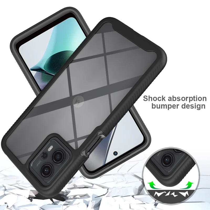 Phone Case for Motorola Moto G13 4G / G23 4G 3-in-1 Detachable Protective Case with PET Screen Protector - Red