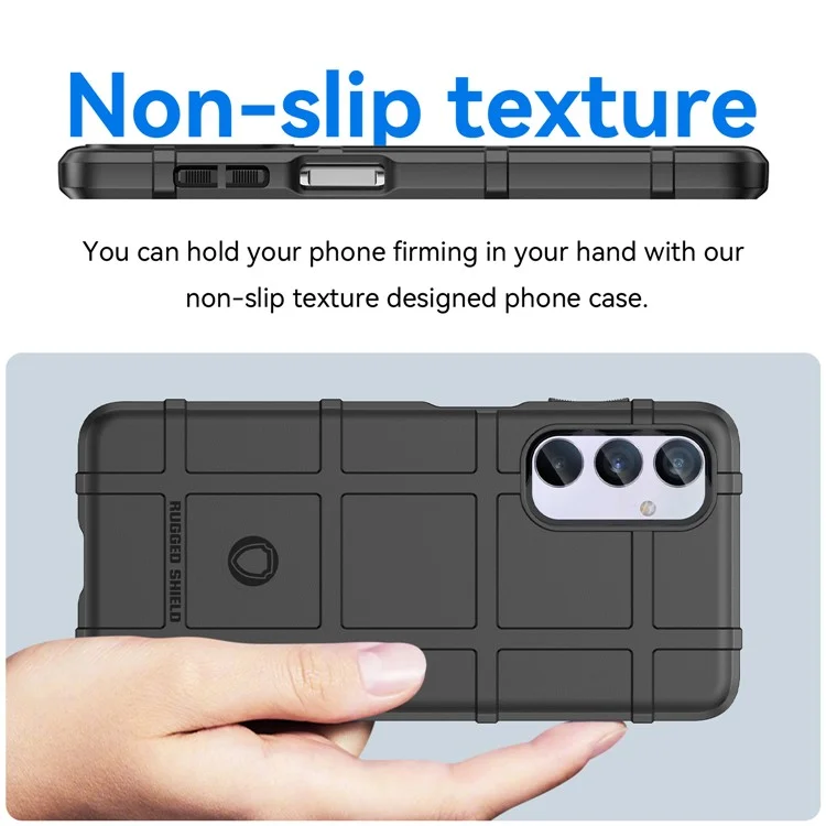Para Samsung Galaxy M54 5G / F54 5G Soft TPU Phone Case Square Grid Texture Phone Cover - Black