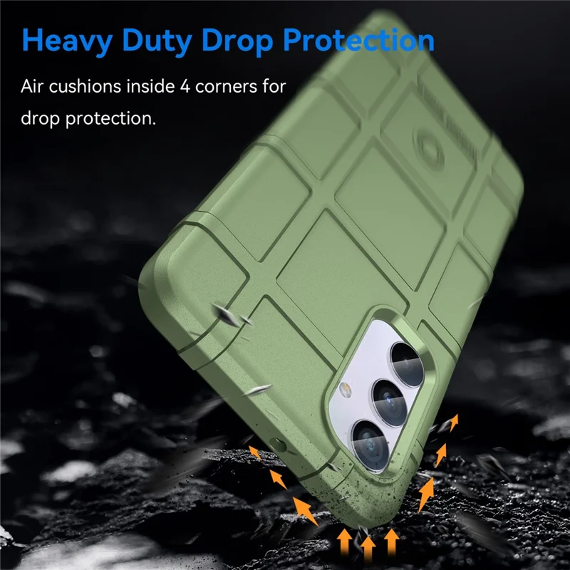 For Samsung Galaxy M54 5G / F54 5G Soft TPU Phone Case Square Grid Texture Phone Cover - Green