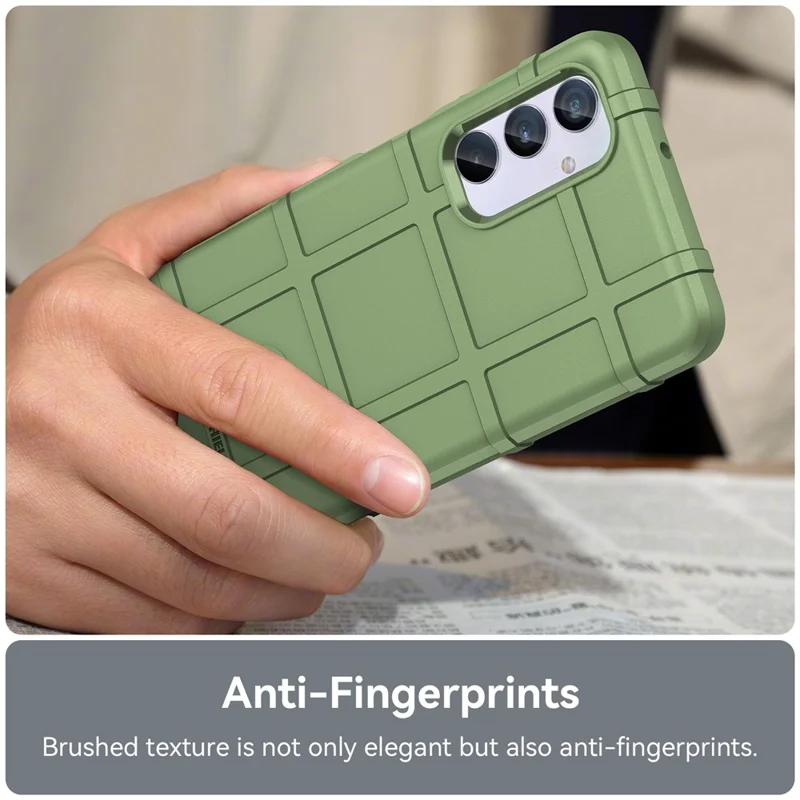 For Samsung Galaxy M54 5G / F54 5G Soft TPU Phone Case Square Grid Texture Phone Cover - Green