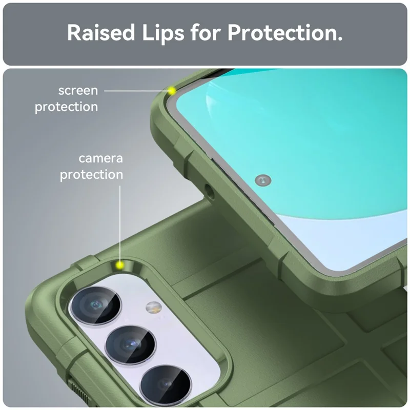 For Samsung Galaxy M54 5G / F54 5G Soft TPU Phone Case Square Grid Texture Phone Cover - Green