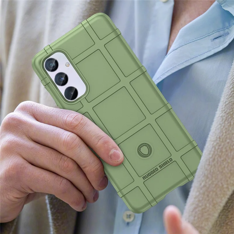 For Samsung Galaxy M54 5G / F54 5G Soft TPU Phone Case Square Grid Texture Phone Cover - Green