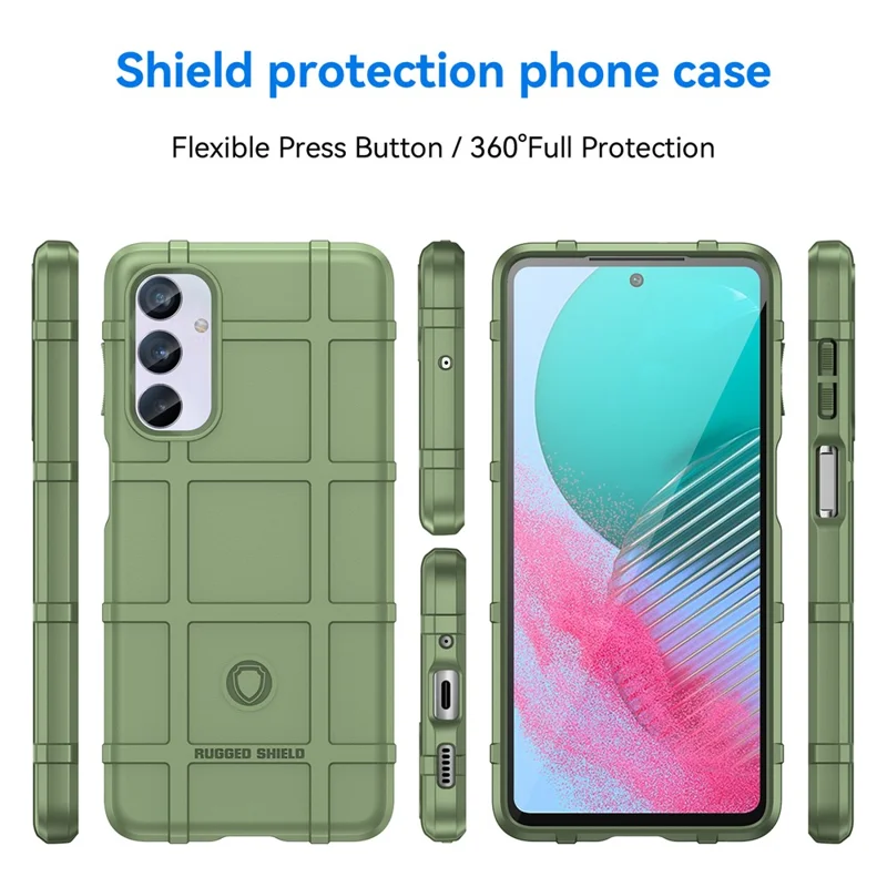 For Samsung Galaxy M54 5G / F54 5G Soft TPU Phone Case Square Grid Texture Phone Cover - Green