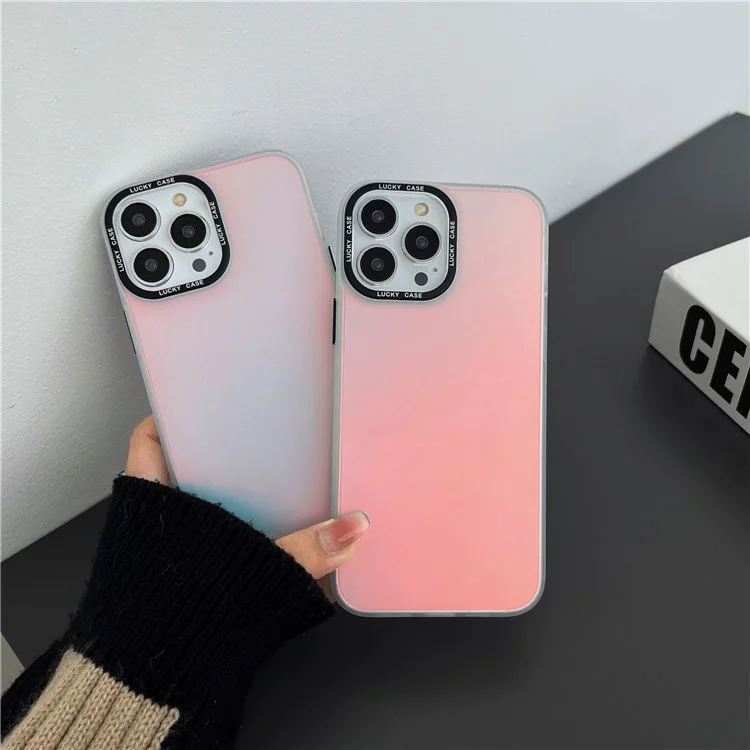 Für iPhone 13 Pro Max stoßfeste Laser-Verfärbungs-Handyhülle Anti-Staub PC+TPU-Handyhülle