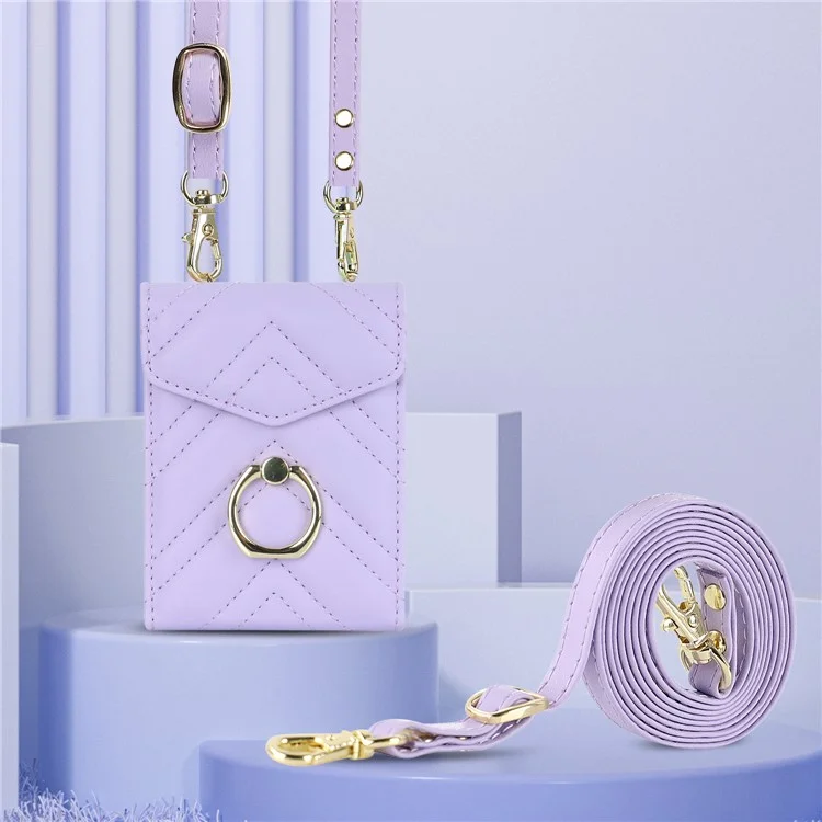 Étui de téléphone portable ZD 011 Card Bag pour Samsung Galaxy Z Flip3 5G, support anneau avec protection RFID en cuir+PC - Violet