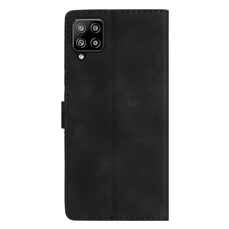 Custodia in pelle con motivo floreale per Samsung Galaxy M53 5G, antiurto, con supporto e portafoglio - Nero