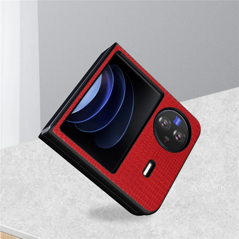 VILI TH Series Drop-proof Case for vivo X Flip PU Leather Coated PC+TPU Protective Cellphone Cover - Red