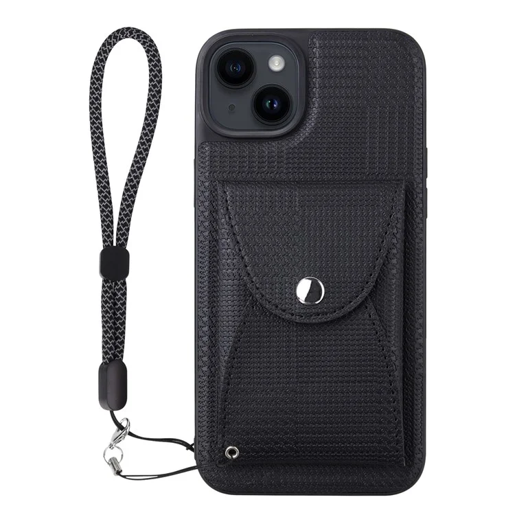 VILI TH Pouch Series For iPhone 14 Plus PC+TPU+PU Leather Phone Cover Desmontable Magnética Cartera Funda - Negro