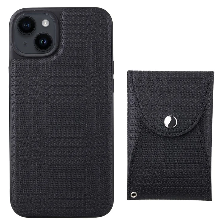 VILI TH Pouch Series For iPhone 14 Plus PC+TPU+PU Leather Phone Cover Desmontable Magnética Cartera Funda - Negro