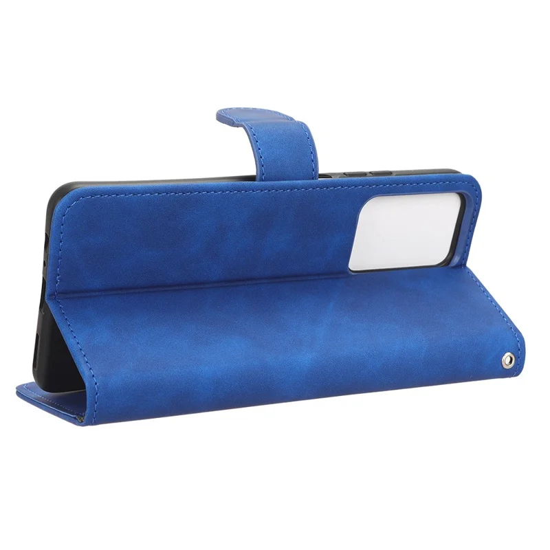 For ZTE Blade V41 Smart Skin-touch PU Leather Phone Cover Flip Wallet Stand Drop-proof Case - Blue