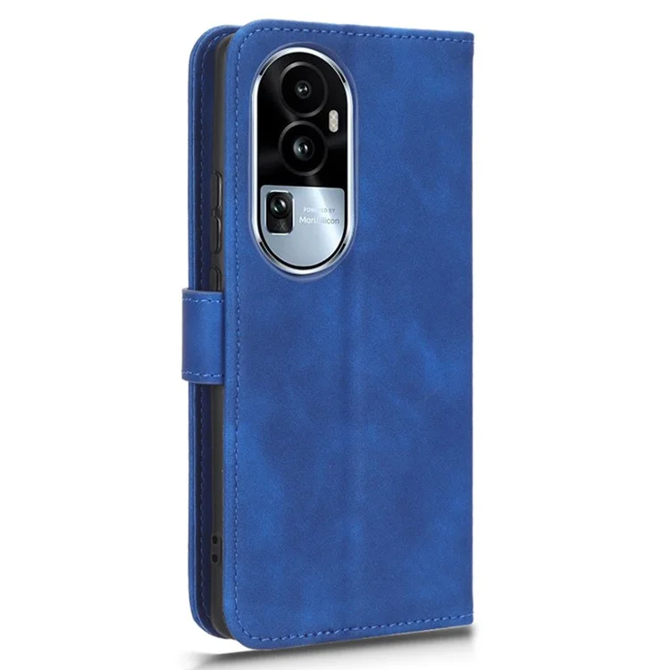 Per Oppo Reno10 Pro+ 5G Skin-touch PU Leather Wallet Cover Flip Stand Anti-drop Phone Case - Blue