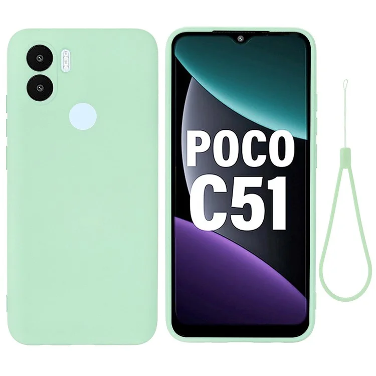 Для Xiaomi Poco C51 4G Soft Lining Liquid Silicone Phone Case Drop Protection Back Cover - Зеленый