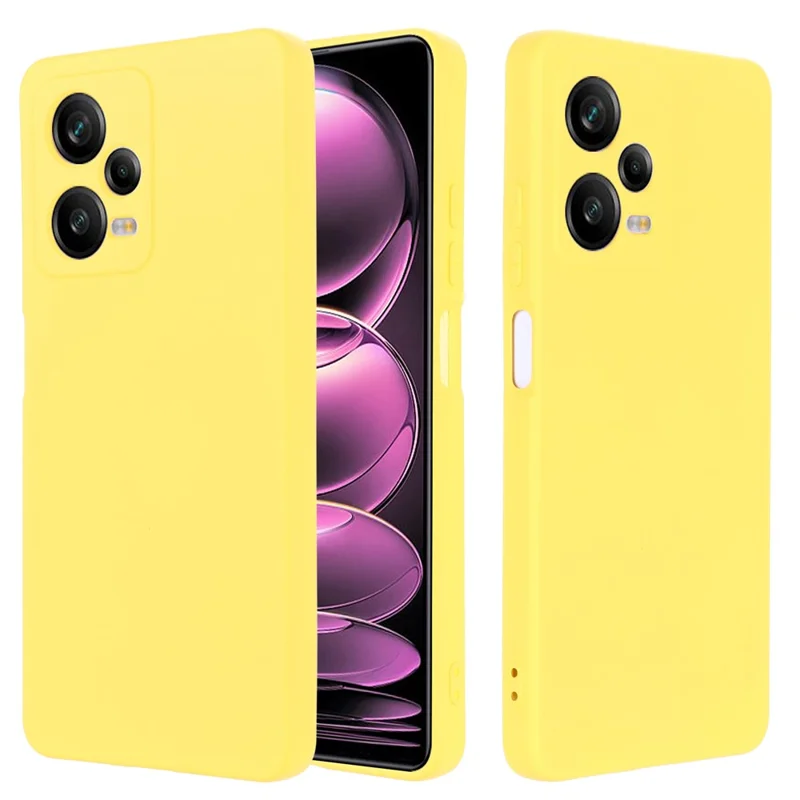 For Xiaomi Redmi Note 12 Explorer 5G Liquid Silicone Phone Case Anti-drop Back Cover with Soft Lining - Yellow