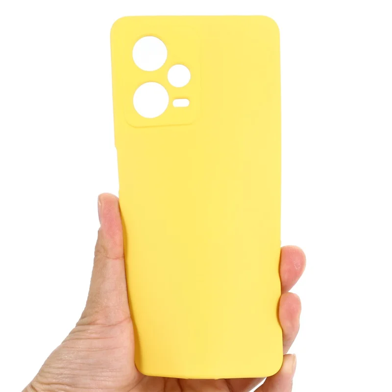 For Xiaomi Redmi Note 12 Explorer 5G Liquid Silicone Phone Case Anti-drop Back Cover with Soft Lining - Yellow