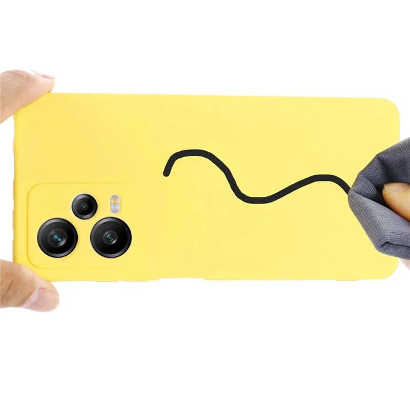 For Xiaomi Redmi Note 12 Explorer 5G Liquid Silicone Phone Case Anti-drop Back Cover with Soft Lining - Yellow