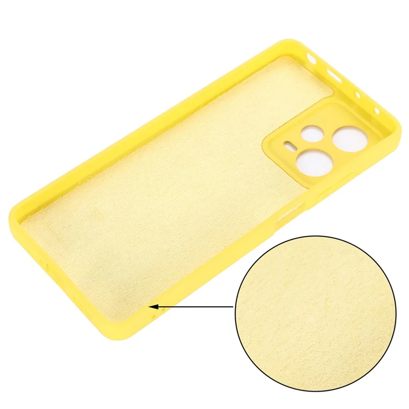 For Xiaomi Redmi Note 12 Explorer 5G Liquid Silicone Phone Case Anti-drop Back Cover with Soft Lining - Yellow