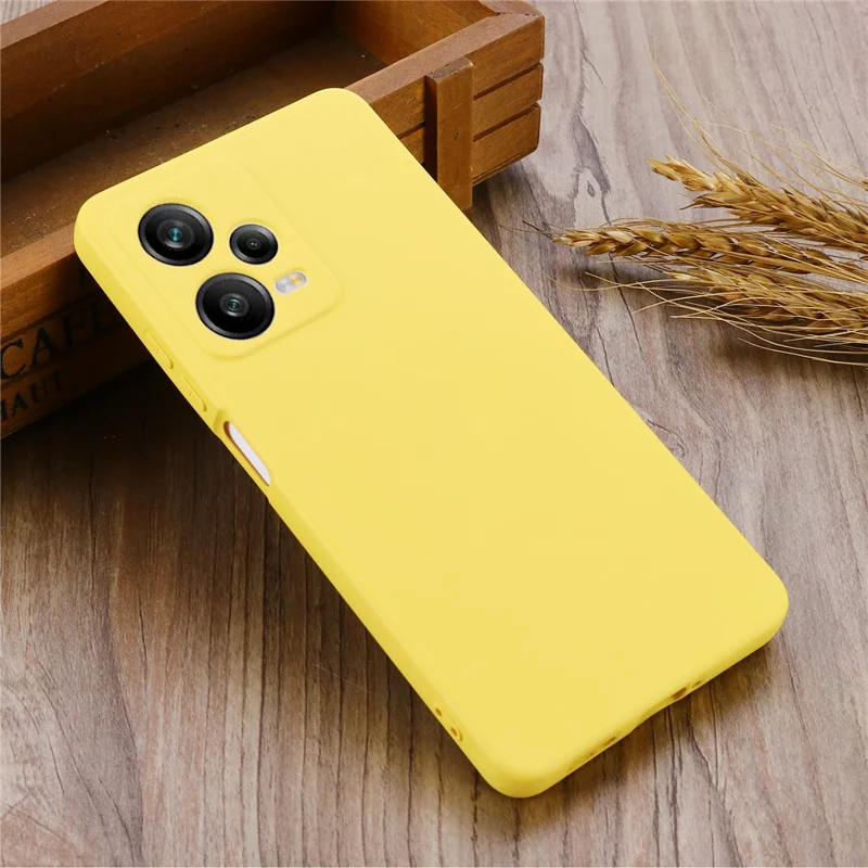 For Xiaomi Redmi Note 12 Explorer 5G Liquid Silicone Phone Case Anti-drop Back Cover with Soft Lining - Yellow