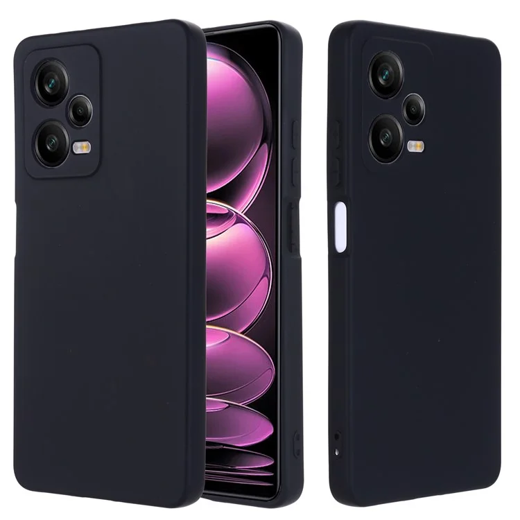 Pour Xiaomi Redmi Note 12 Explorer 5G Étui en silicone liquide Coque anti-chute avec doublure douce - Noir