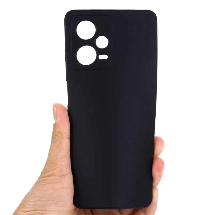Pour Xiaomi Redmi Note 12 Explorer 5G Étui en silicone liquide Coque anti-chute avec doublure douce - Noir