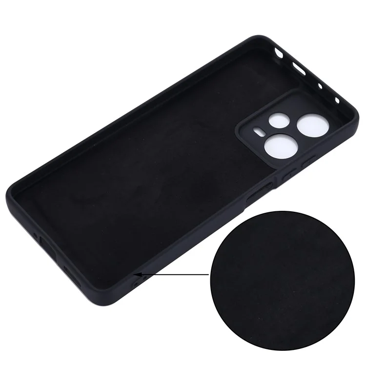 Pour Xiaomi Redmi Note 12 Explorer 5G Étui en silicone liquide Coque anti-chute avec doublure douce - Noir