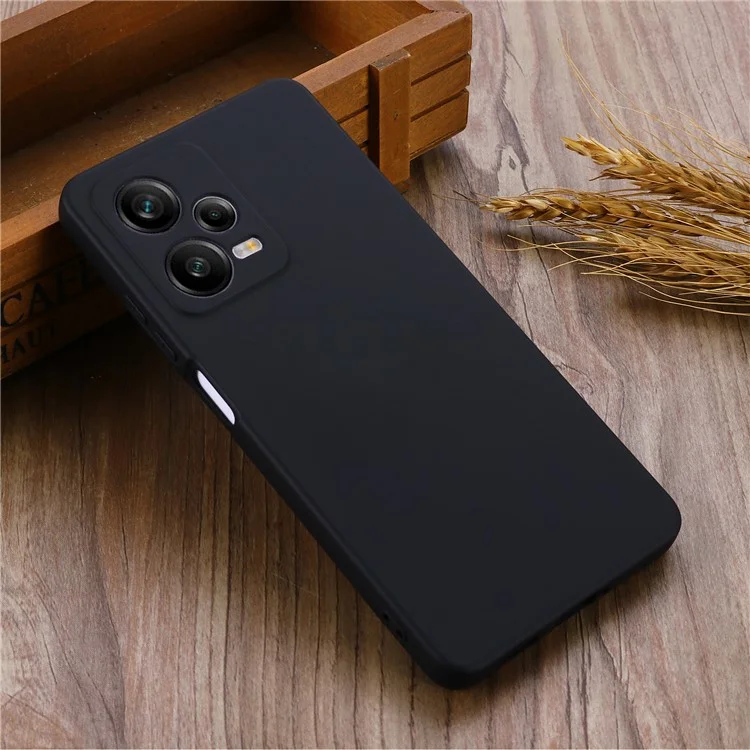 Pour Xiaomi Redmi Note 12 Explorer 5G Étui en silicone liquide Coque anti-chute avec doublure douce - Noir