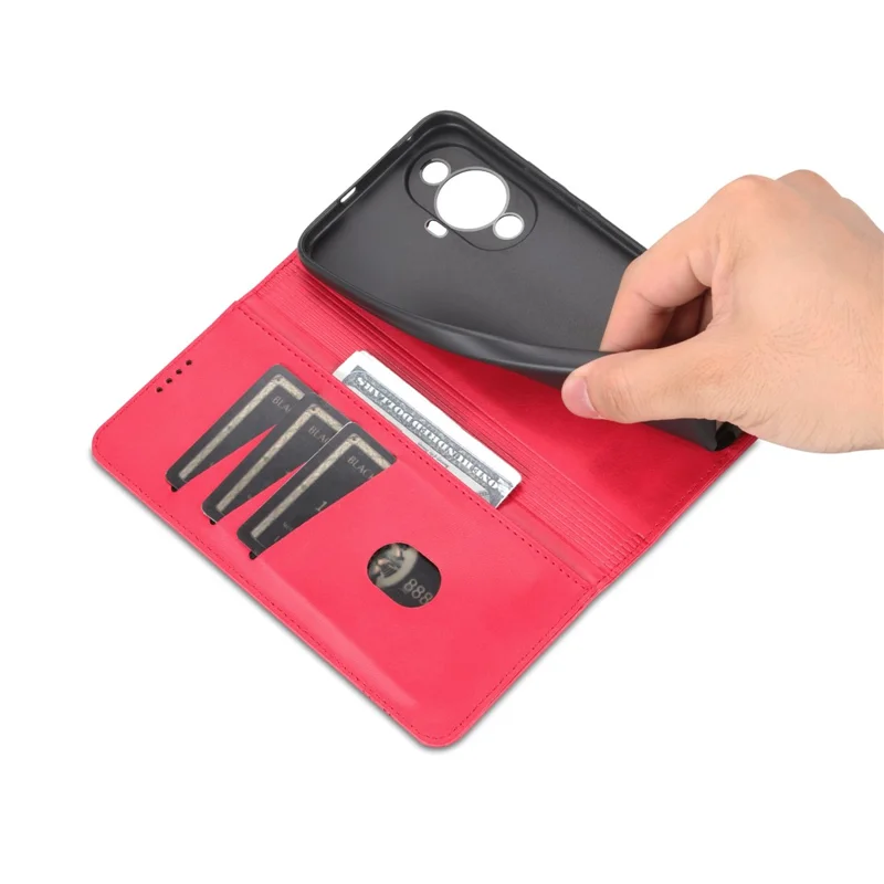 AZNS For Huawei nova 11 Pro / 11 Ultra Phone Case PU Leather Wallet Stand Anti-scratch Cover - Red