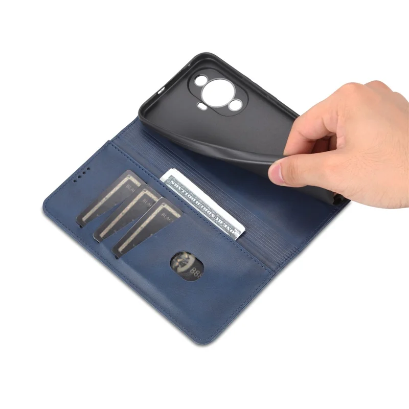 AZNS For Huawei nova 11 Pro / 11 Ultra Phone Case PU Leather Wallet Stand Anti-scratch Cover - Blue